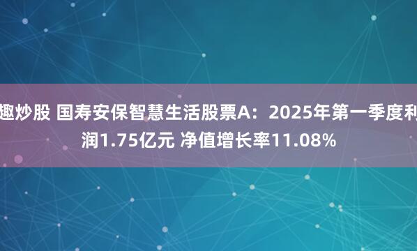 趣炒股 国寿安保智慧生活股票A：2025年第一季度利润1.75亿元 净值增长率11.08%
